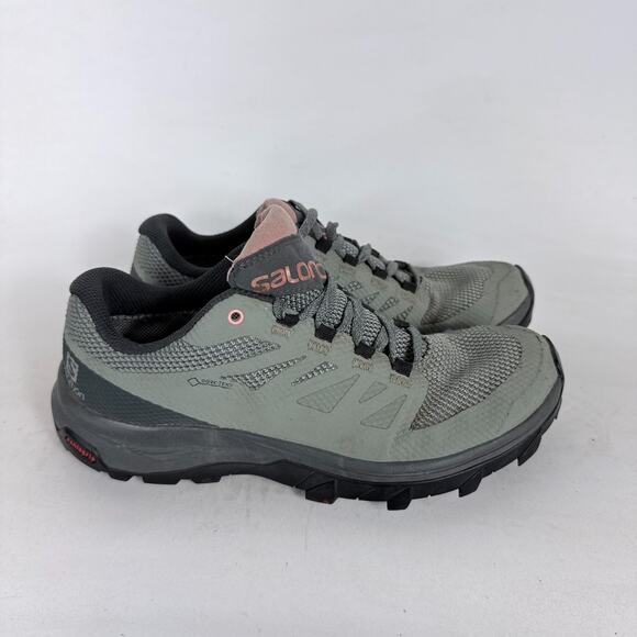 Salomon Outline GTX Hiking Sneakers Women's 6 Sage Green Lace-Up Low Top Outdoor - Picture 2 of 10